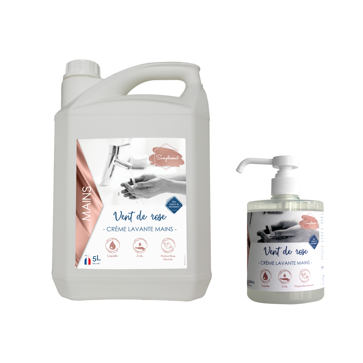 Crème lavante mains "Vent de Rose"