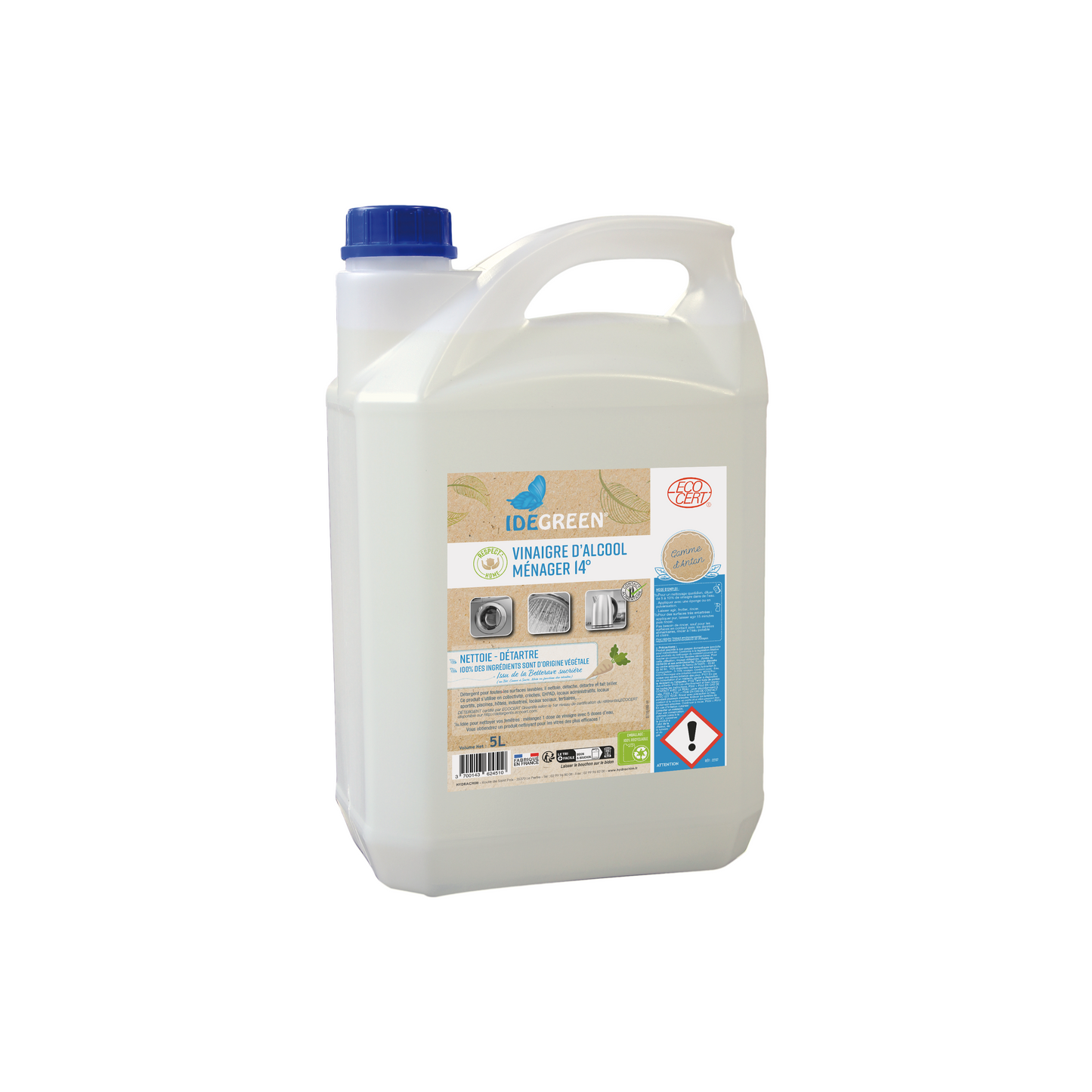 Vinaigre blanc ménager Eco-Cert en Bidon